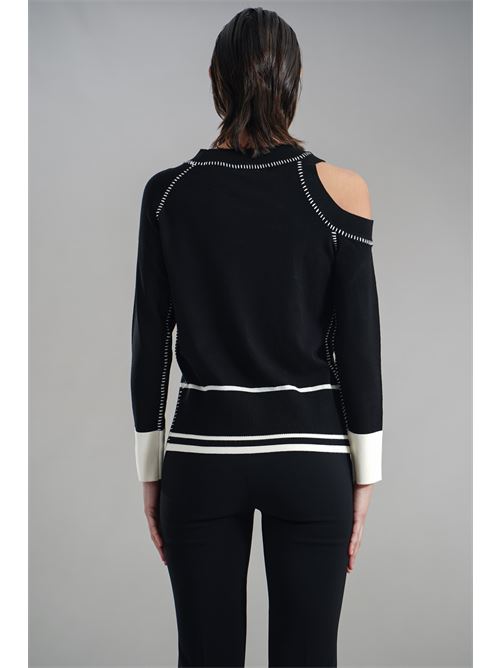 Maglia in viscosa LAFTY.LIE | 14V136PANNA/NERO