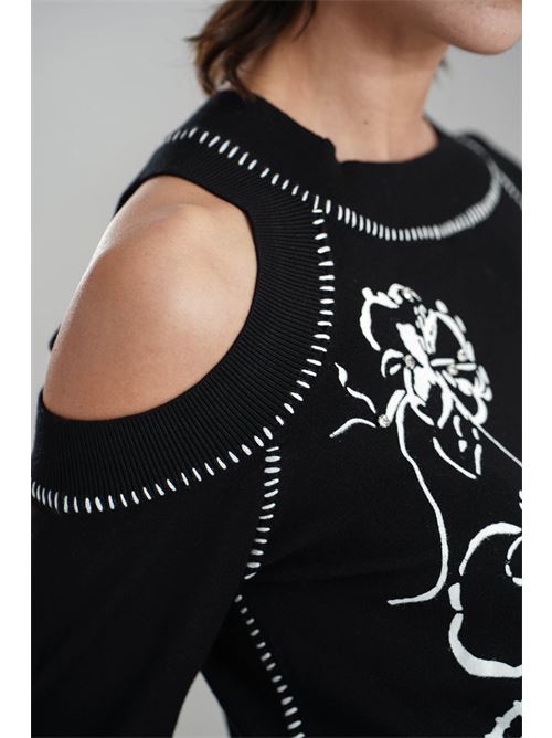 Maglia in viscosa LAFTY.LIE | 14V136PANNA/NERO
