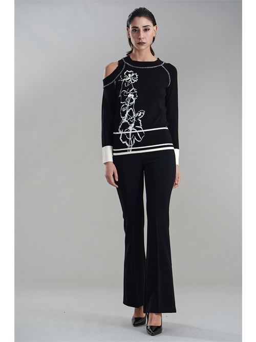 Maglia in viscosa LAFTY.LIE | 14V136PANNA/NERO