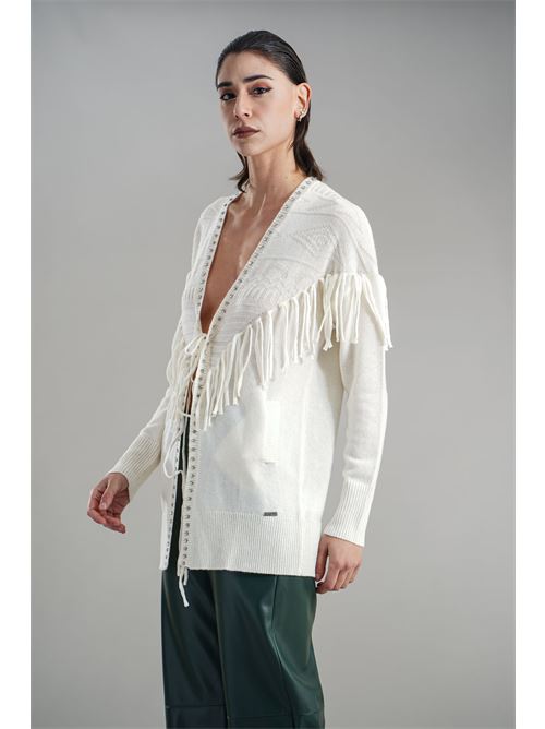 Cardigan con frange LAFTY.LIE | 27V185PANNA