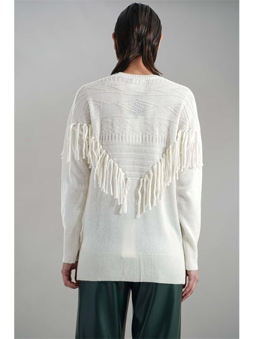 Cardigan con frange LAFTY.LIE | 27V185PANNA
