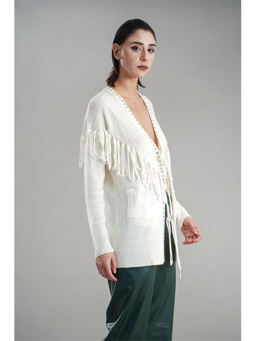 Cardigan con frange LAFTY.LIE | 27V185PANNA