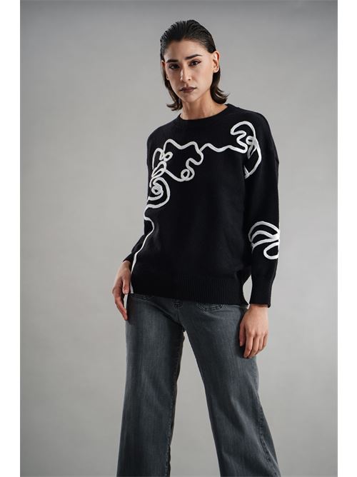 Maglia in viscosa LANACAPRINA | LC4016NERO