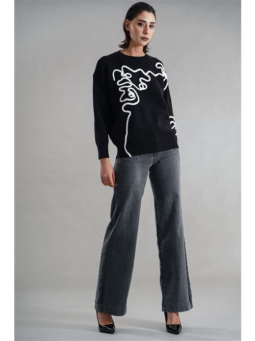Maglia in viscosa LANACAPRINA | LC4016NERO