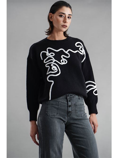 Maglia in viscosa LANACAPRINA | LC4016NERO