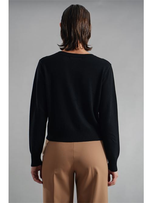Cardigan in viscosa e lana LANACAPRINA | LC4021NERO