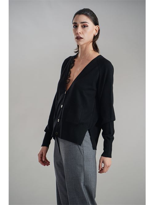 Cardigan in misto lana LANACAPRINA | LC4025NERO