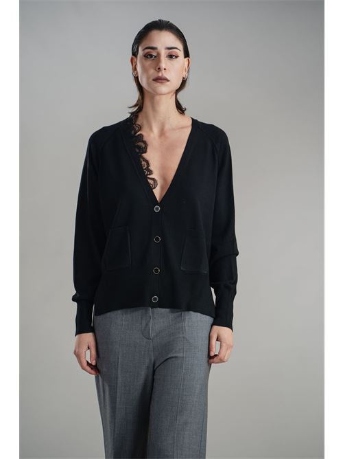 Cardigan in misto lana LANACAPRINA | LC4025NERO