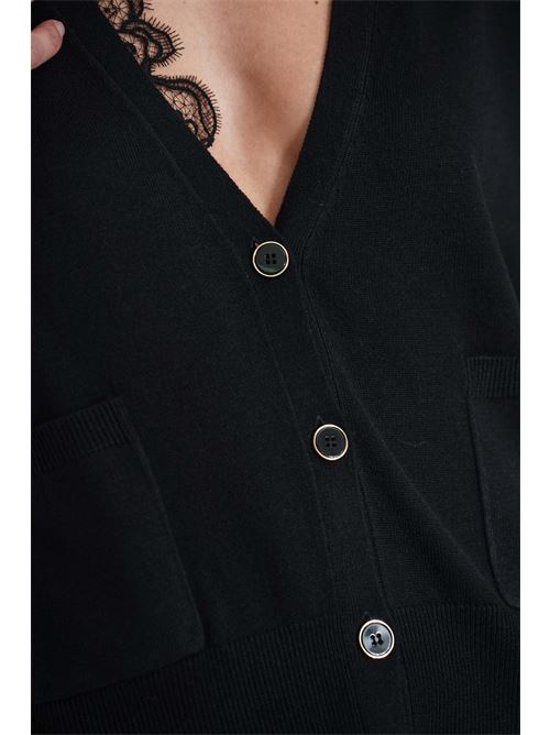 Cardigan in misto lana LANACAPRINA | LC4025NERO