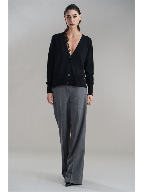Cardigan in misto lana LANACAPRINA | LC4025NERO