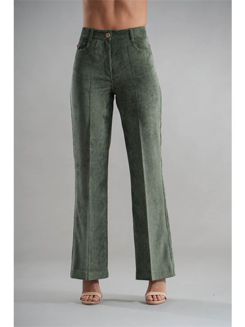 Pantalone in velluto a costine LANACAPRINA | LC4212VERDE