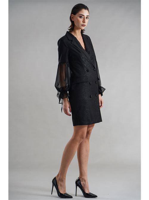 Abito blazer glitterato LANACAPRINA | LC4221NERO