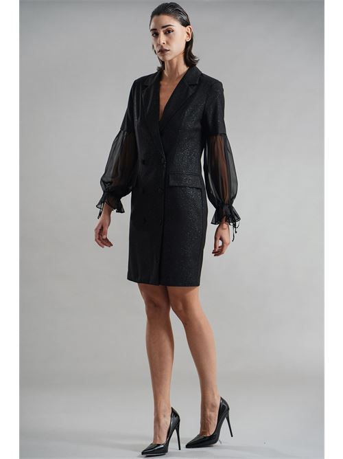 Abito blazer glitterato LANACAPRINA | LC4221NERO