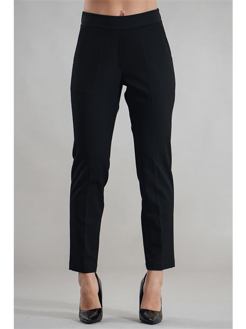 Pantalone in viscosa elastica LANACAPRINA | LC4236BNERO
