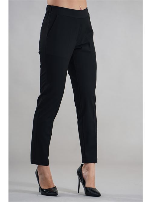 Pantalone in viscosa elastica LANACAPRINA | LC4236BNERO