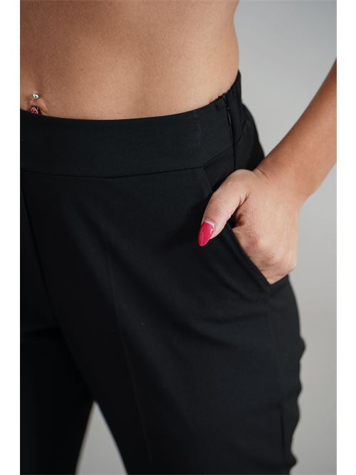 Pantalone in viscosa elastica LANACAPRINA | LC4236BNERO