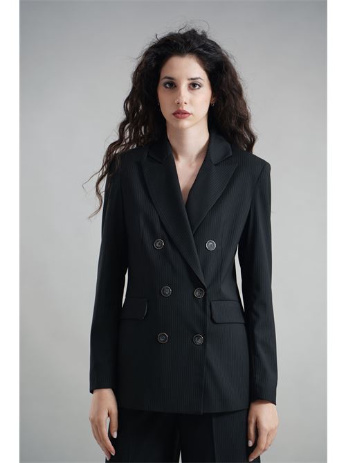 Giacca gessata LANACAPRINA | LC4241NERO/GRIGIO