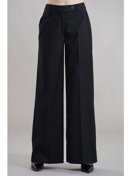 Pantalone gessato LANACAPRINA | LC4243NERO/GRIGIO