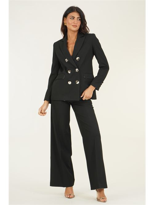 Giacca doppio petto in cady LANACAPRINA | LC6239NERO