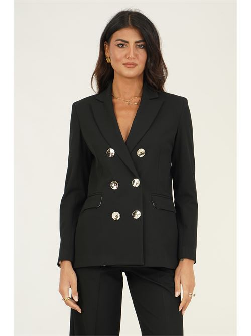 Giacca doppio petto in cady LANACAPRINA | LC6239NERO