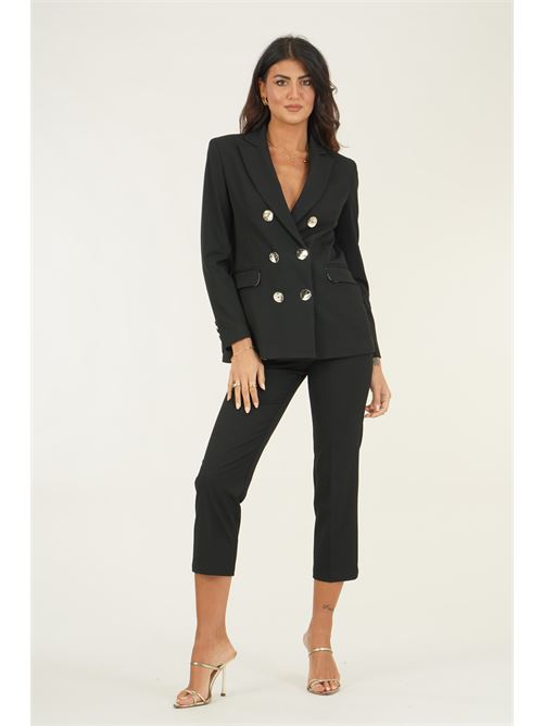 Giacca doppio petto in cady LANACAPRINA | LC6239NERO