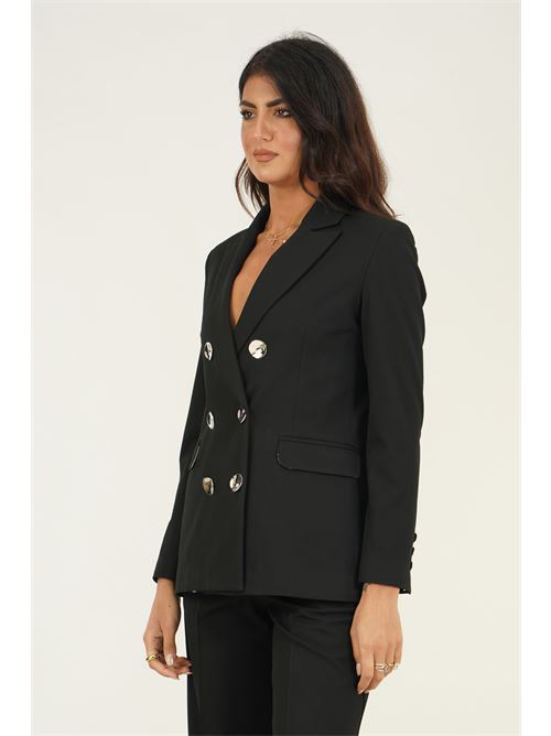 Giacca doppio petto in cady LANACAPRINA | LC6239NERO