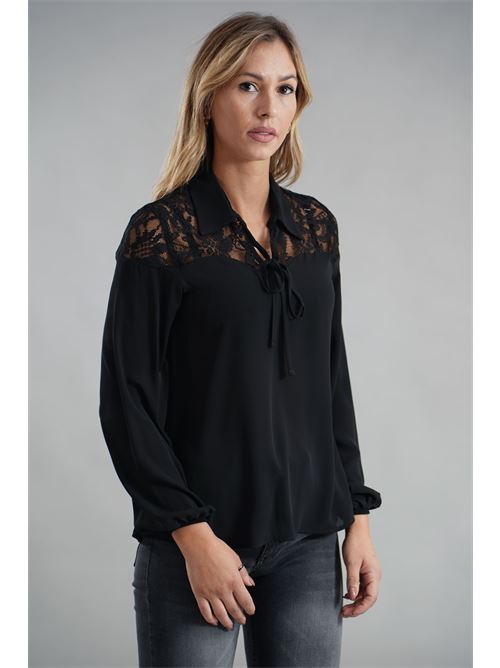 Casacca con pizzo Nualy | I25N1067NERO