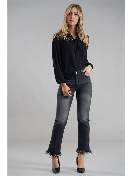Casacca con pizzo Nualy | I25N1067NERO