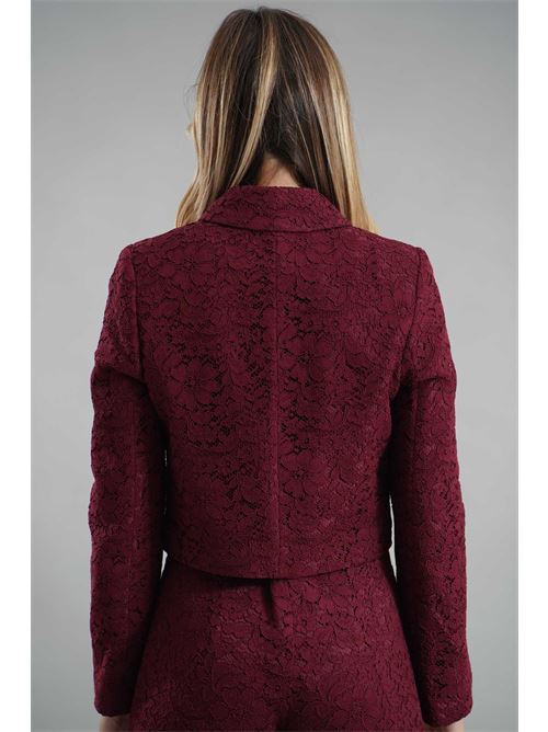 Giacca cropped in pizzo Nualy | I25N2234BORGOGNA