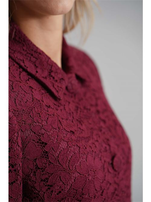 Giacca cropped in pizzo Nualy | I25N2234BORGOGNA
