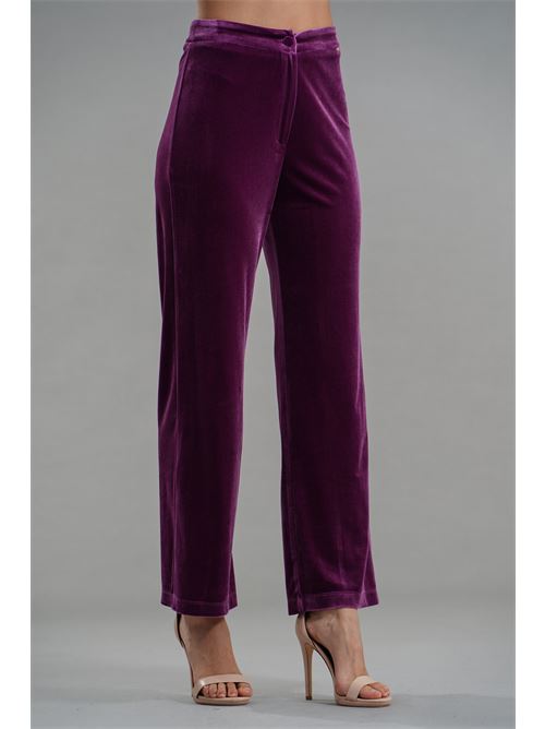 Pantalone in velluto liscio Nualy | I25N5403BORGOGNA