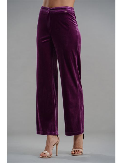 Pantalone in velluto liscio Nualy | I25N5403BORGOGNA