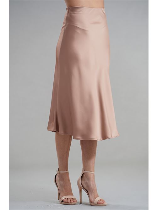 Gonna in raso Nualy | I25N6170NUDE