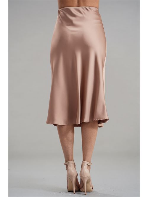Gonna in raso Nualy | I25N6170NUDE