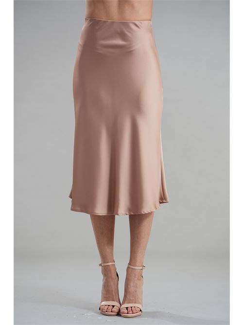 Gonna in raso Nualy | I25N6170NUDE