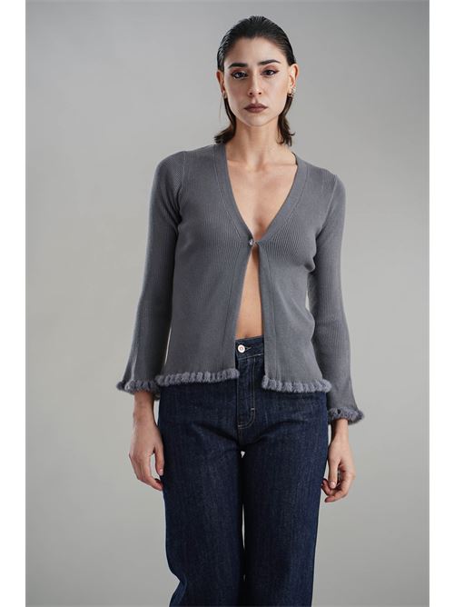 Cardigan in viscosa Nualy | I25NAH360GRIGIO