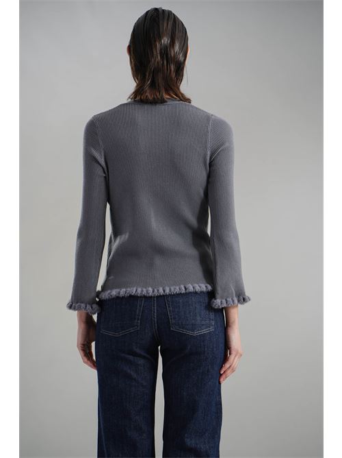 Cardigan in viscosa Nualy | I25NAH360GRIGIO