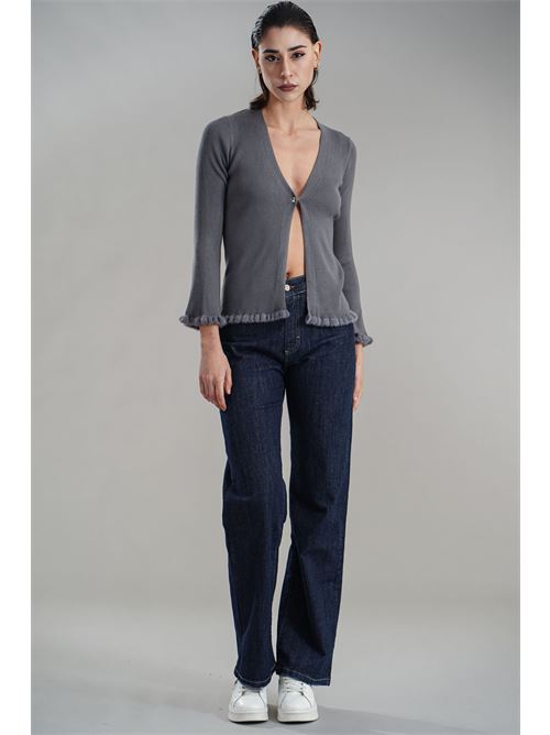 Cardigan in viscosa Nualy | I25NAH360GRIGIO
