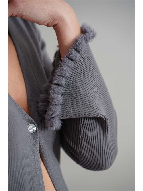 Cardigan in viscosa Nualy | I25NAH360GRIGIO