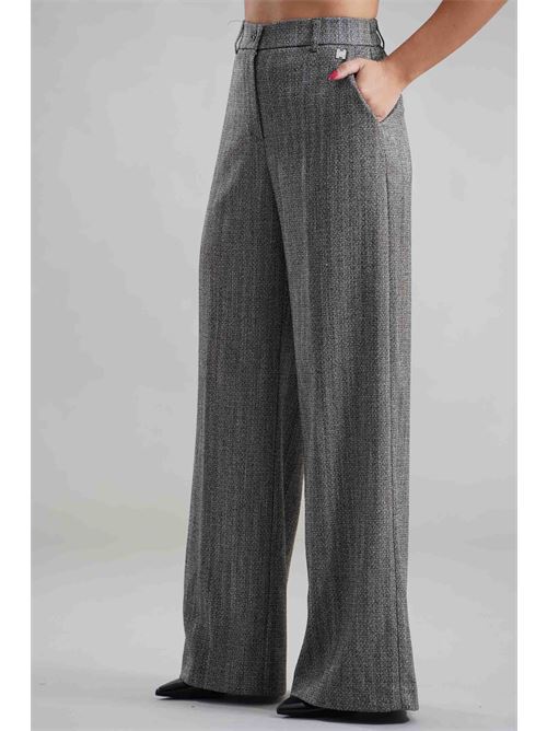 Pantalone palazzo Zanetti | ZP8011NERO/BIANCO