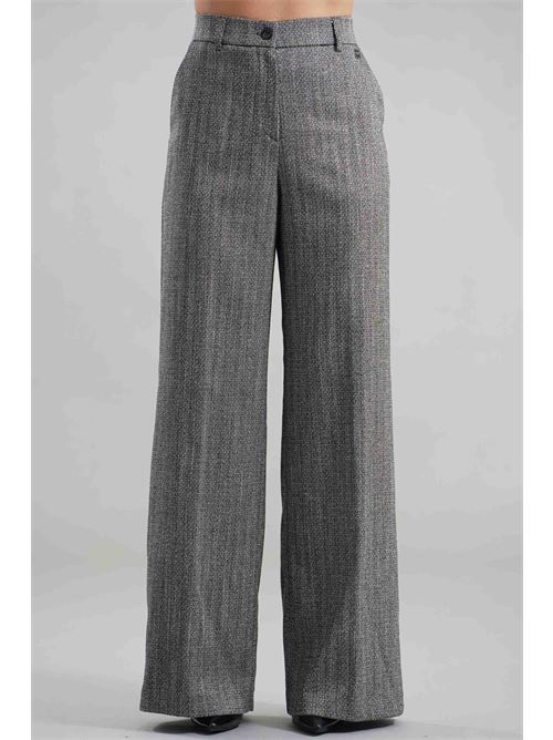 Pantalone palazzo Zanetti | ZP8011NERO/BIANCO