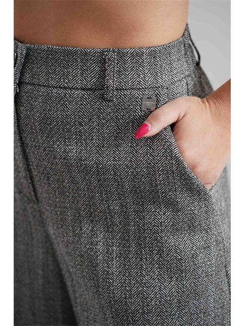 Pantalone palazzo Zanetti | ZP8011NERO/BIANCO