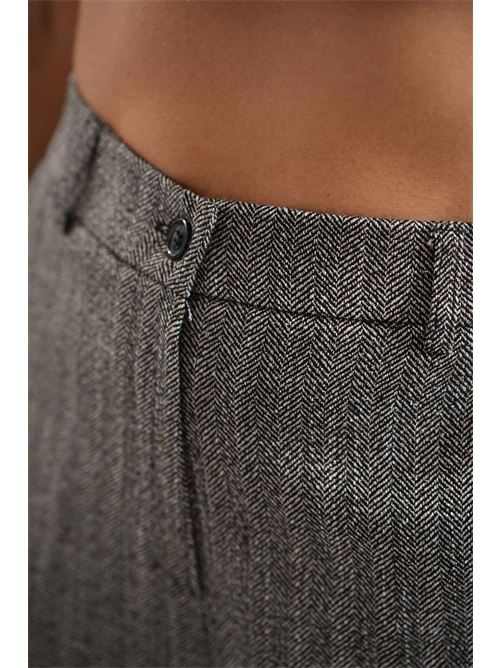 Pantalone palazzo Zanetti | ZP8011NERO/BIANCO