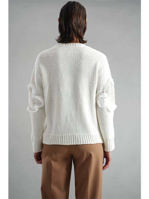 Maglia con applicazioni Z.O.E. | 15W107PANNA