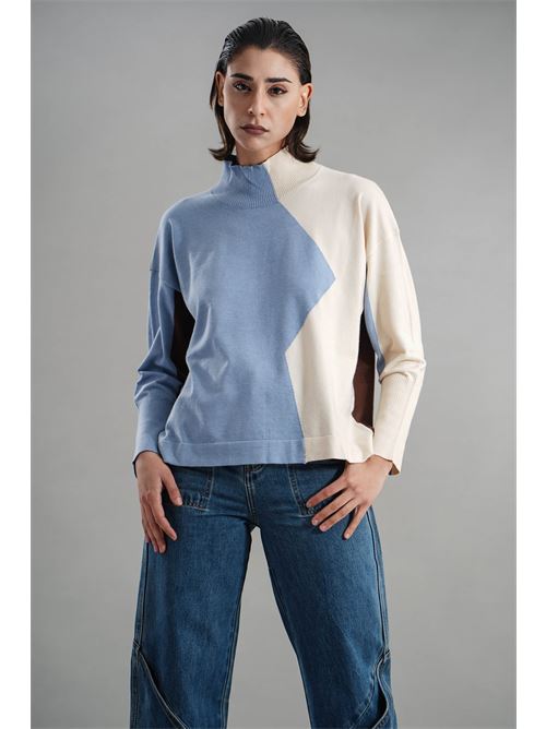 Maglia in viscosa Z.O.E. | 24B136PANNA/AZZURRO