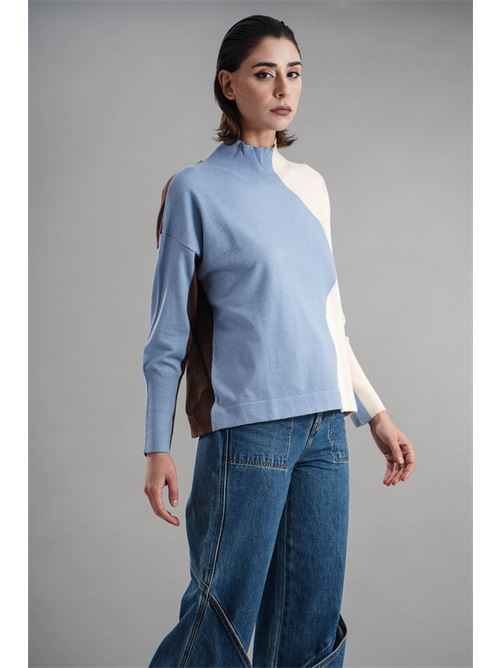 Maglia in viscosa Z.O.E. | 24B136PANNA/AZZURRO