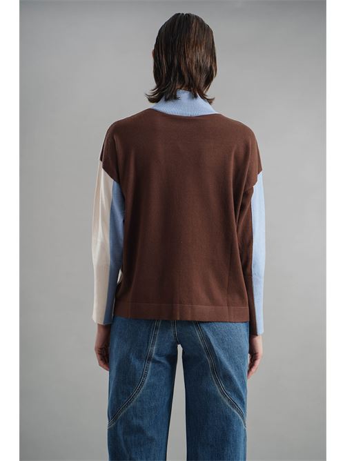 Maglia in viscosa Z.O.E. | 24B136PANNA/AZZURRO