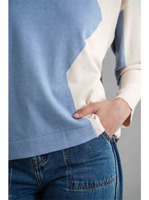 Maglia in viscosa Z.O.E. | 24B136PANNA/AZZURRO