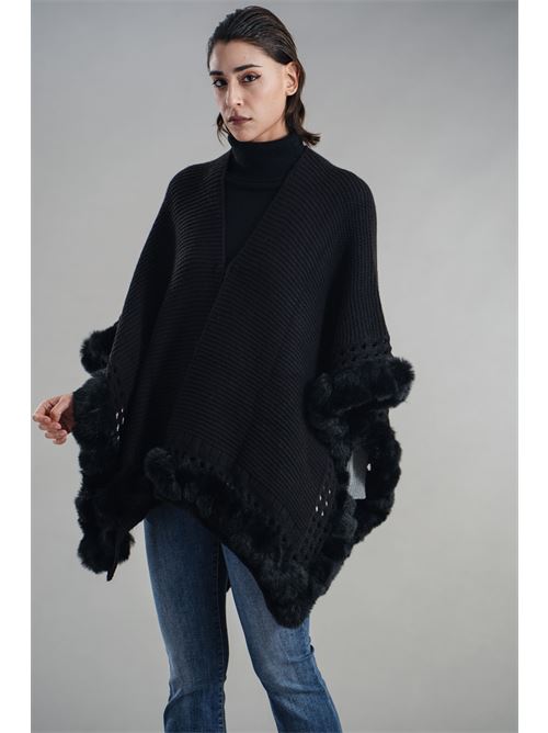 Mantella con ecopelliccia Z.O.E. | 88L513NERO