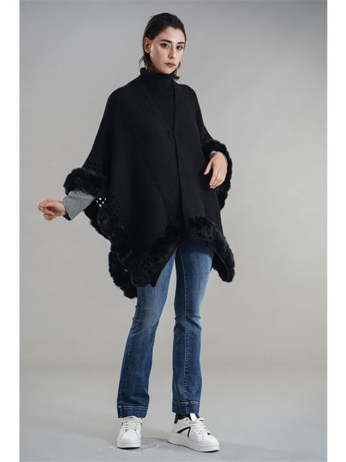 Mantella con ecopelliccia Z.O.E. | 88L513NERO